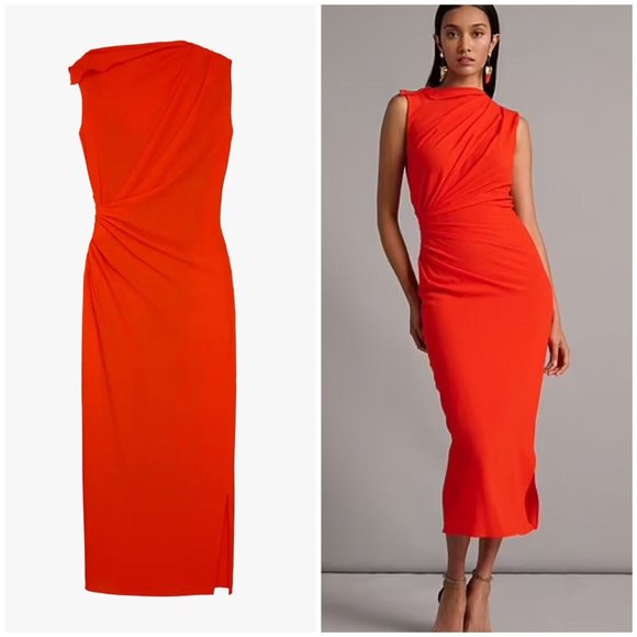 Zara Limited Edition x Narciso Rodriguez Rushed Midi Dress - Picture 1 of 12